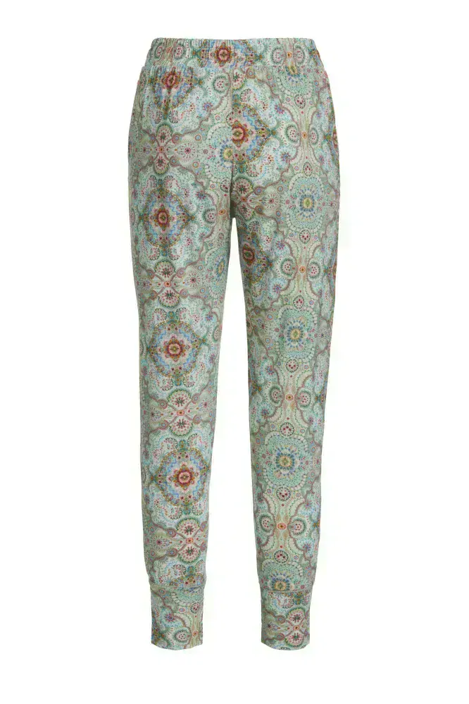 Pip Studio Bobien dámské dlouhé kalhoty Moon Delight, zelené