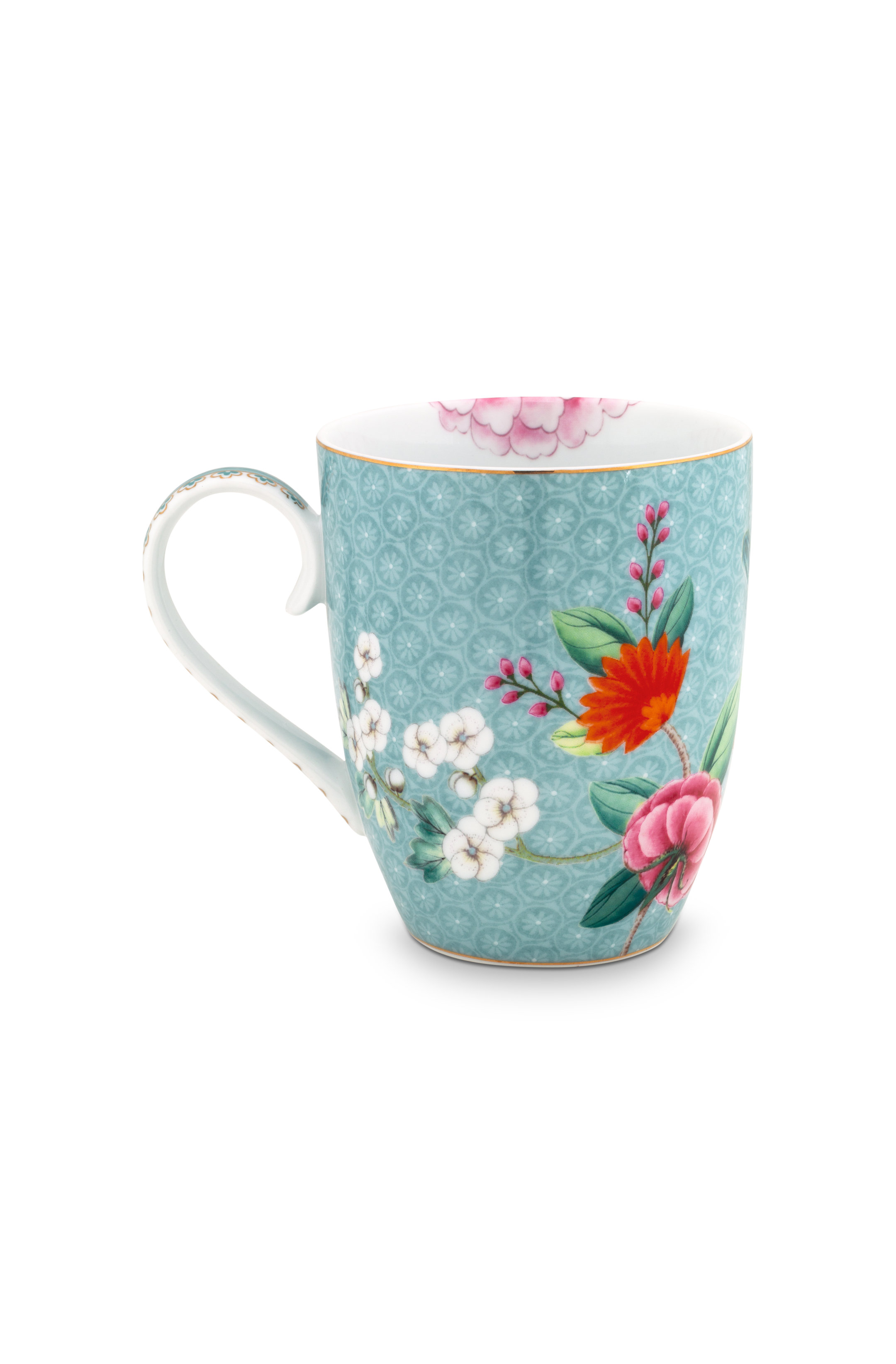 Pip Studio Blushing Birds blue hrnek 350ml, modrý