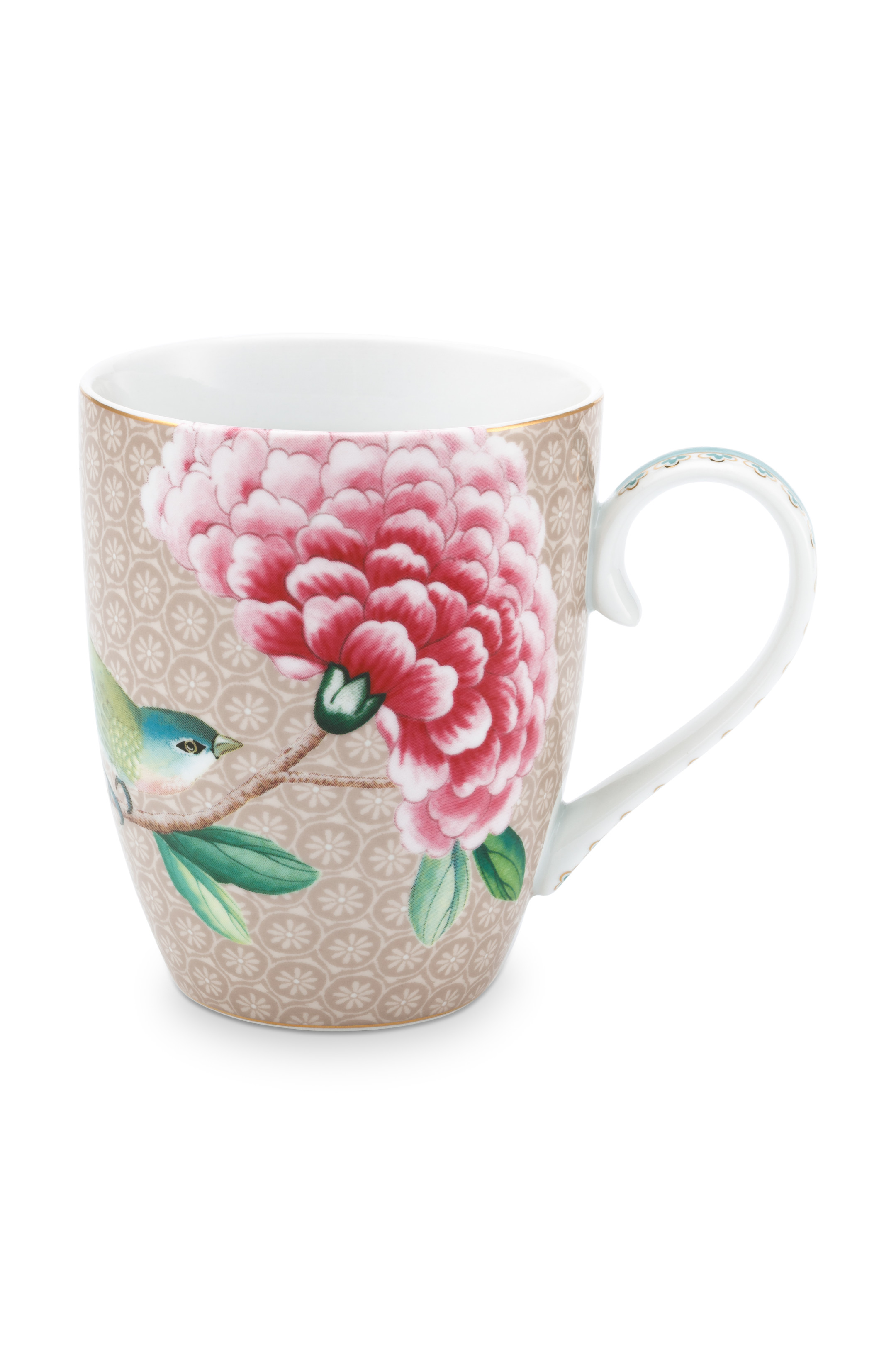 Pip Studio Blushing Birds hrnek 350ml, khaki