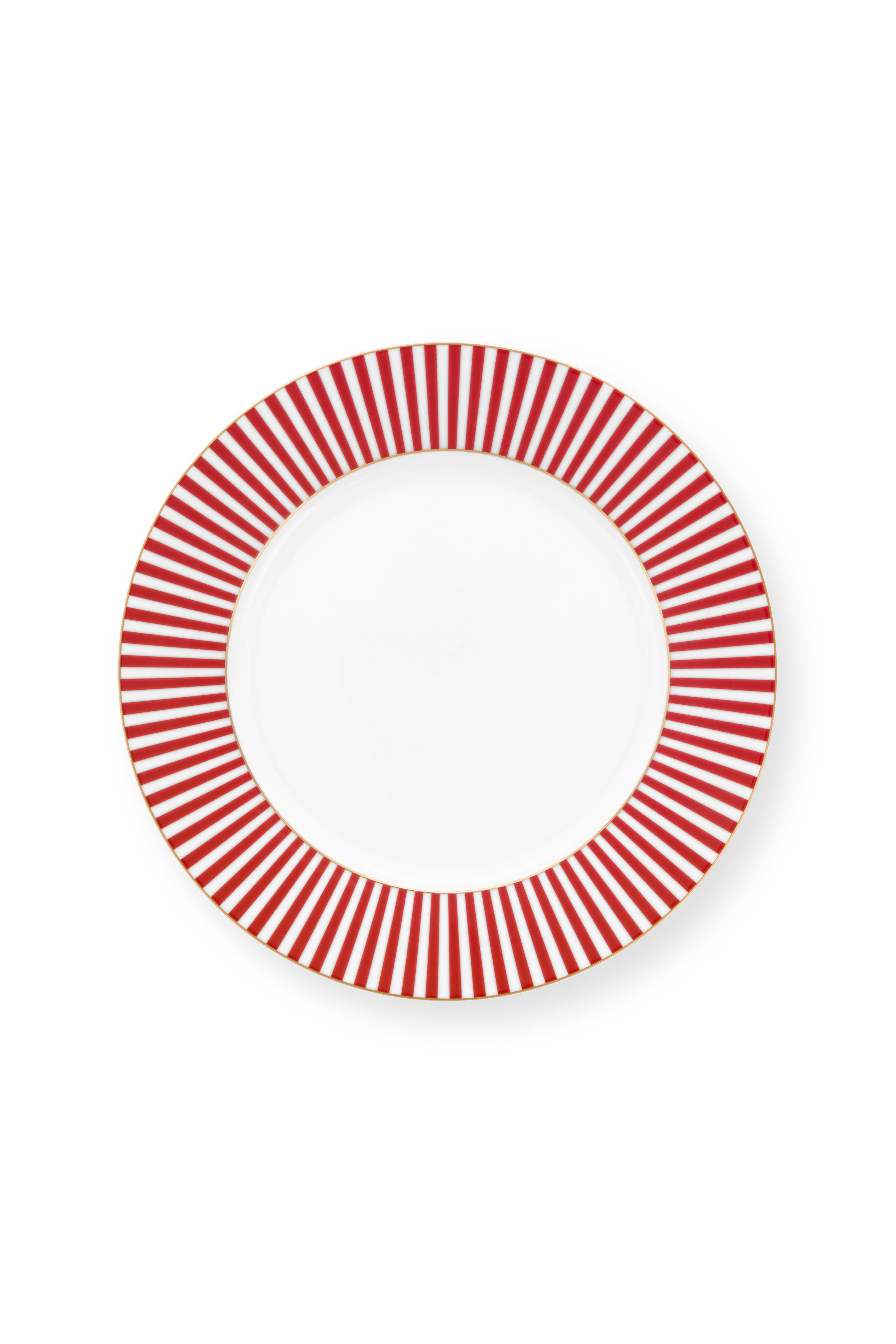 Pip Studio Royal stripes talíř Ø21cm, bílo-tmavě růžový