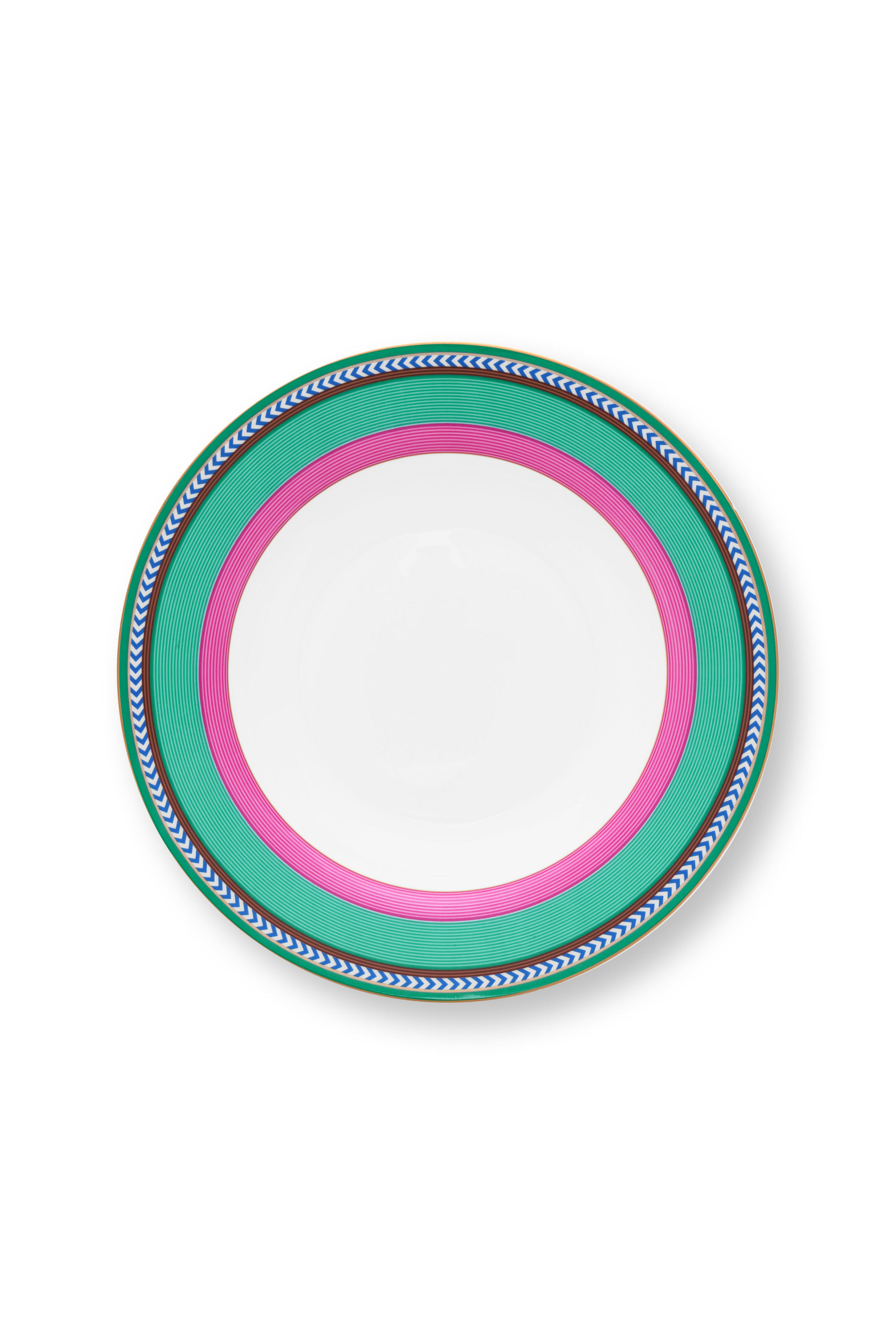 Pip Studio Pip Chique Stripes hluboký talíř ∅23,5cm, růžovo-zelený