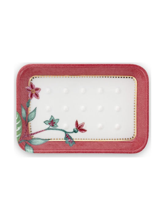 Pip Studio Jambo Flower koupelnový tácek na mýdlo 14 x 9,5 x 2cm, růžový