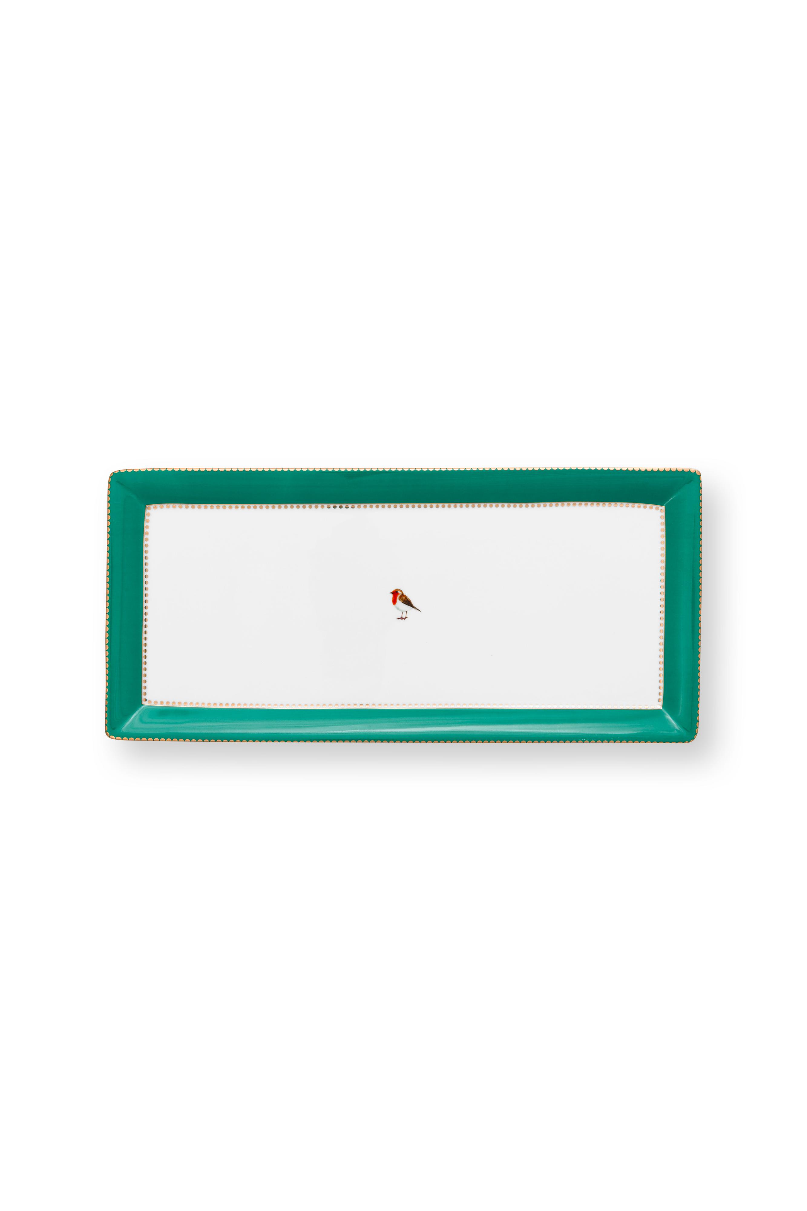 Pip Studio Love Birds podnos 33.3x15.5cm, zelený