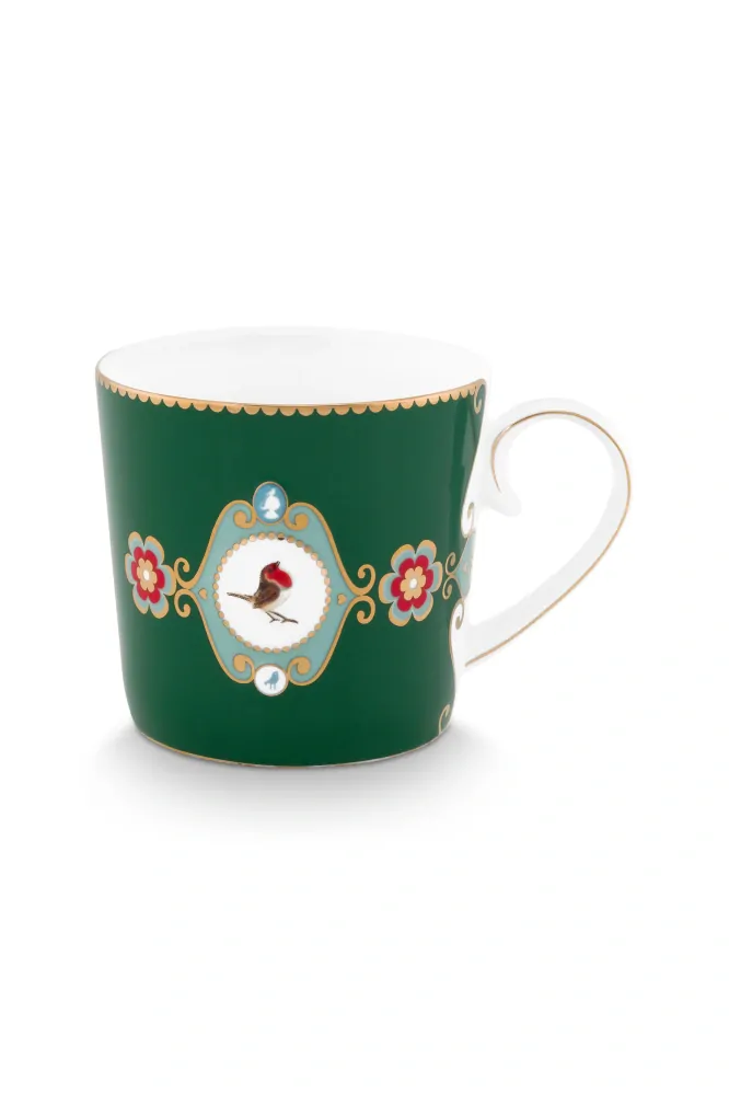 Pip Studio Love Birds hrnek 165ml, tmavě zelený