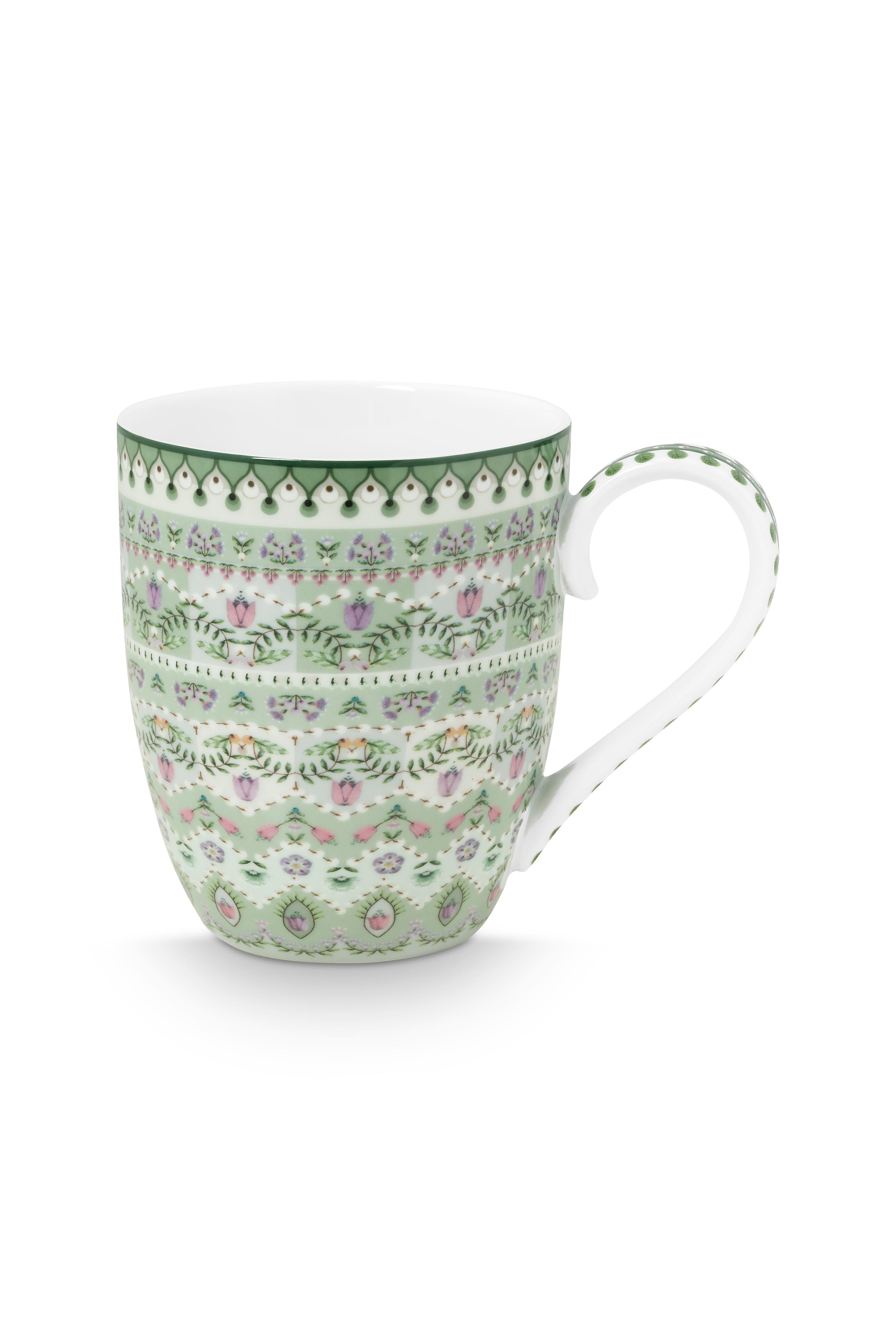 Pip Studio Lily & Lotus hrnek XL 440ml, zelený