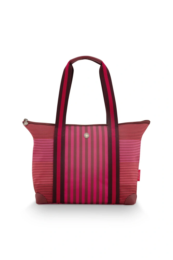 Pip Studio Tilda Stripe Plážová taška, růžová