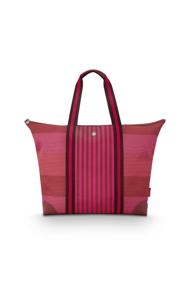Pip Studio Tilda Stripe Plážová taška, růžová