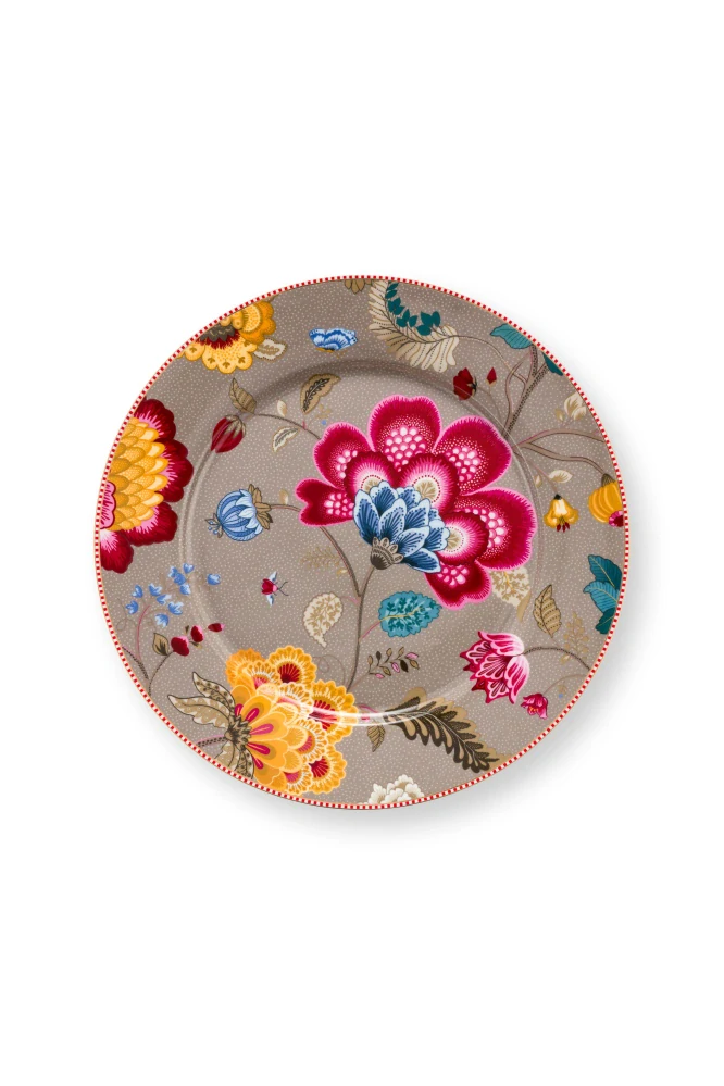 Pip Studio Blooming Tales talíř Ø32 cm, khaki