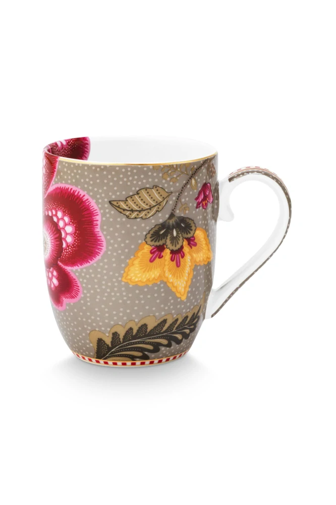Pip Studio Blooming Tales hrneček 180ml, khaki