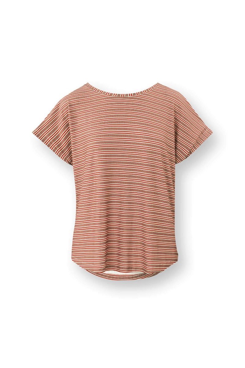 Pip Studio Tatum triko s krátkým rukávem Kente Stripes, růžové