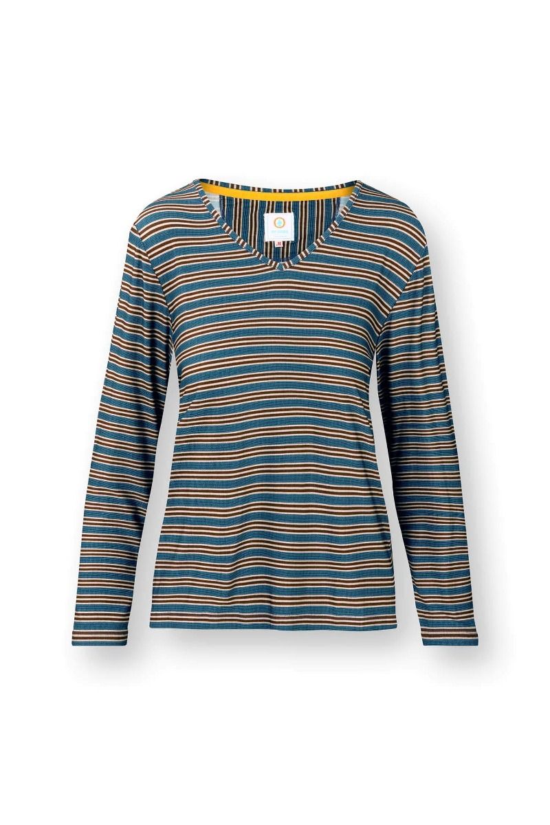 Pip Studio Trice triko s dlouhým rukávem Kente Stripes, růžové