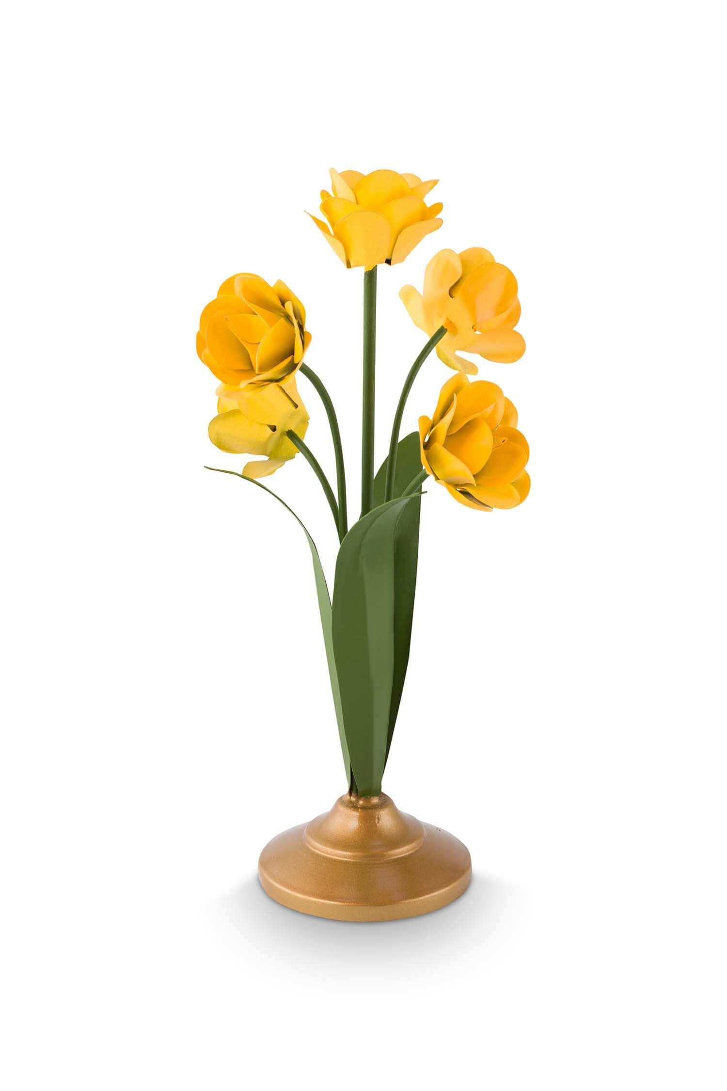Pip Studio kovový svícen Flower - žlutý