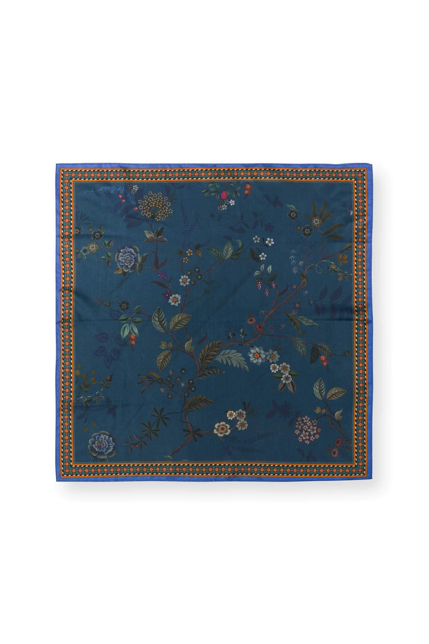 Pip Stylově hedvábný šátek Bodhi Flower - modrý