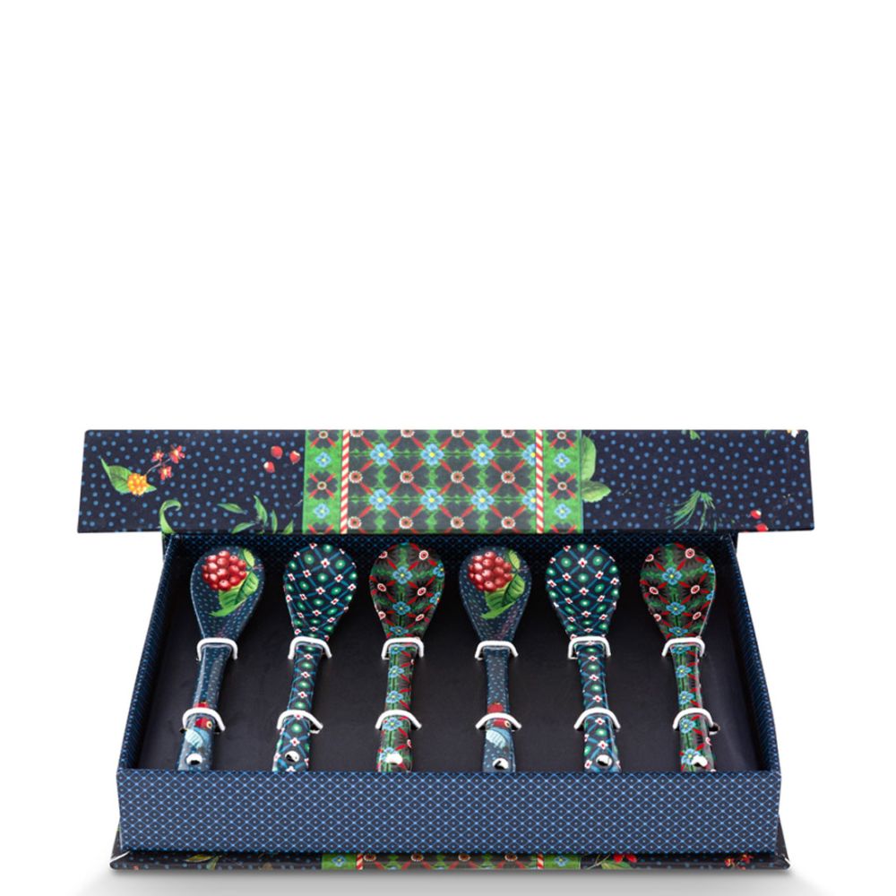 Pip Studio dárková sada porcelánových 4 lžíček Oriental Berry Blues