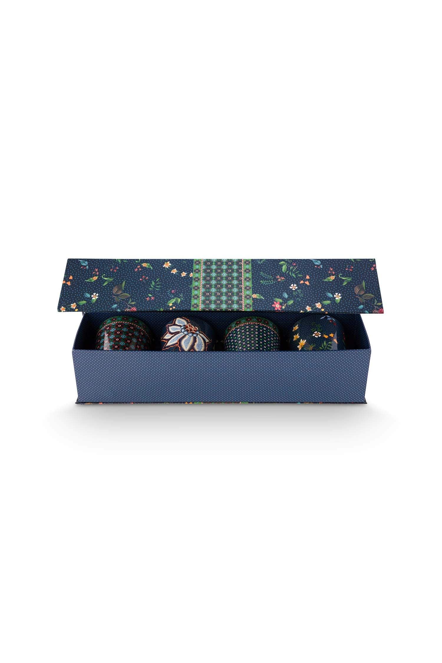 Pip Studio dárková sada 4 hrnků Oriental Berry Blues Blue