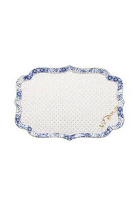 Pip Studio Royal White tác 26x18cm, bílo-modrý