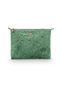 Pip Studio sametové kosmetické pouzdro Velvet Quilted, zelené