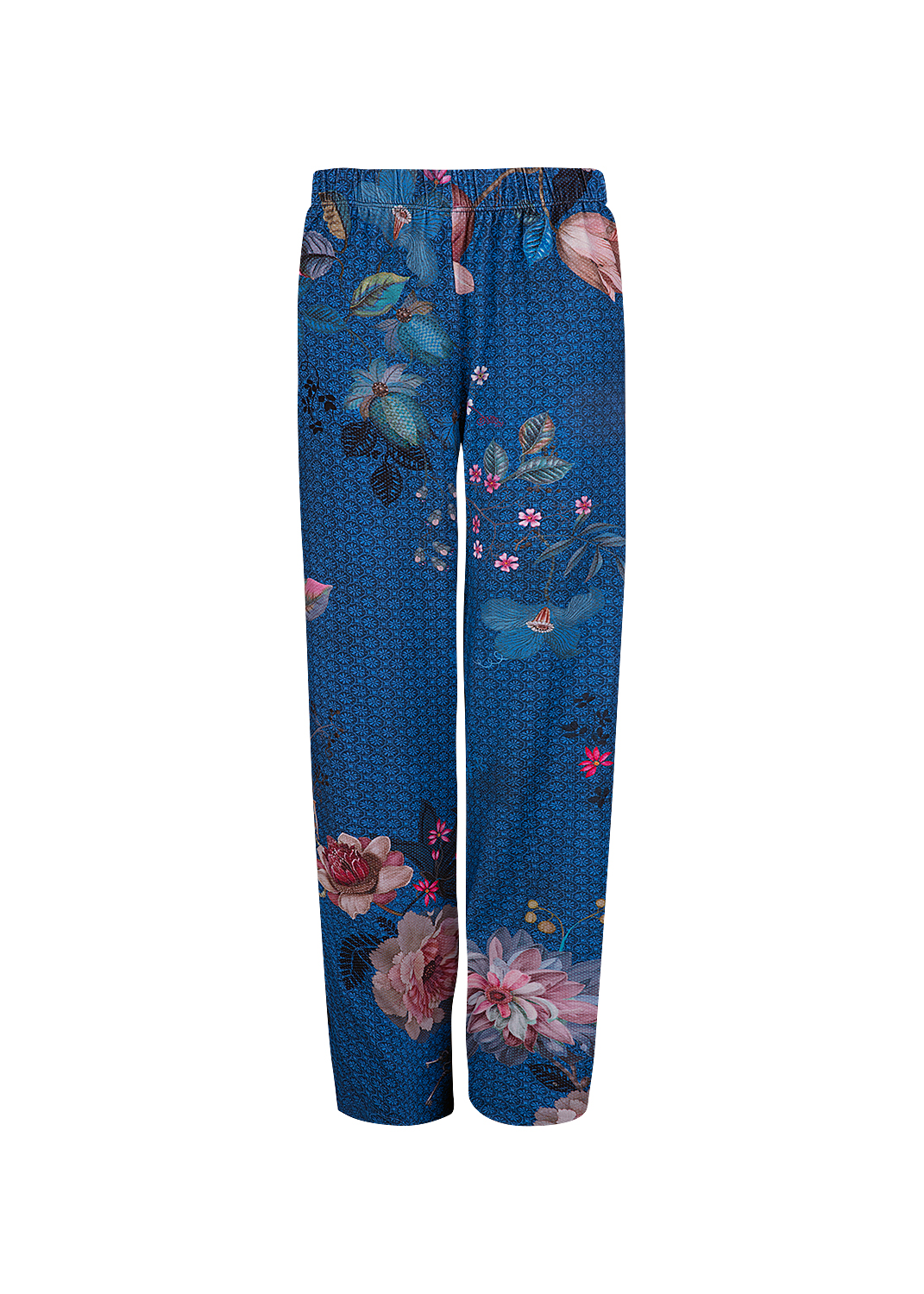 Pip Studio Belina dlouhé kalhoty Tokyo Bouquet, modré