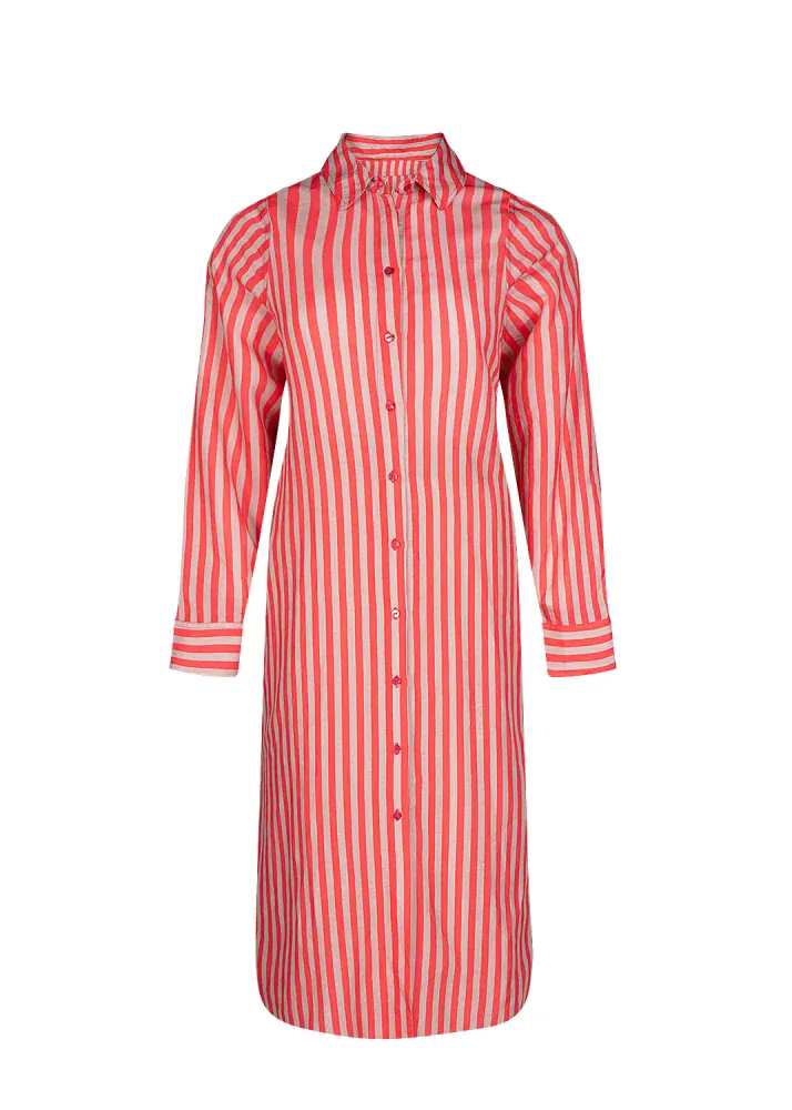 Pip Studio Darla dlouhá propínací košile Sumo Stripe, červená