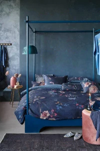 Pip Studio perkálové povlečení Tokyo Bouquet tmavě modré 200x200 + 2x 70x90 cm