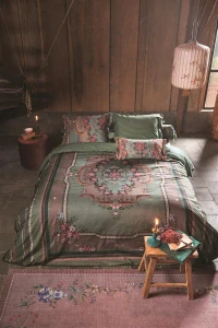 Pip Studio perkálové povlečení Pip Chique zelené 200x200 + 2x 70x90 cm