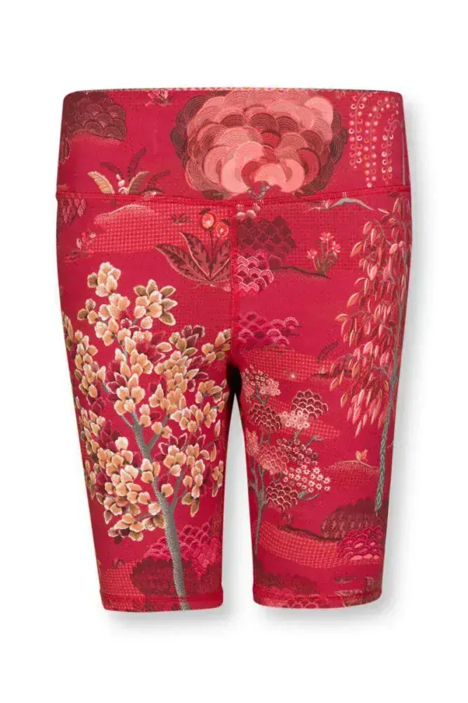 Pip Studio Belinda legínové kraťasy Japanese Garden, červené