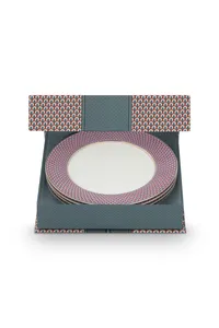 Pip Studio Flower Festival Oriental sada 4 ks talířů Ø26,5cm, modrá