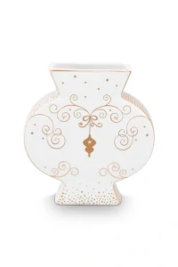 Pip Studio porcelánová váza Royal Winter bílo-zlatá malá