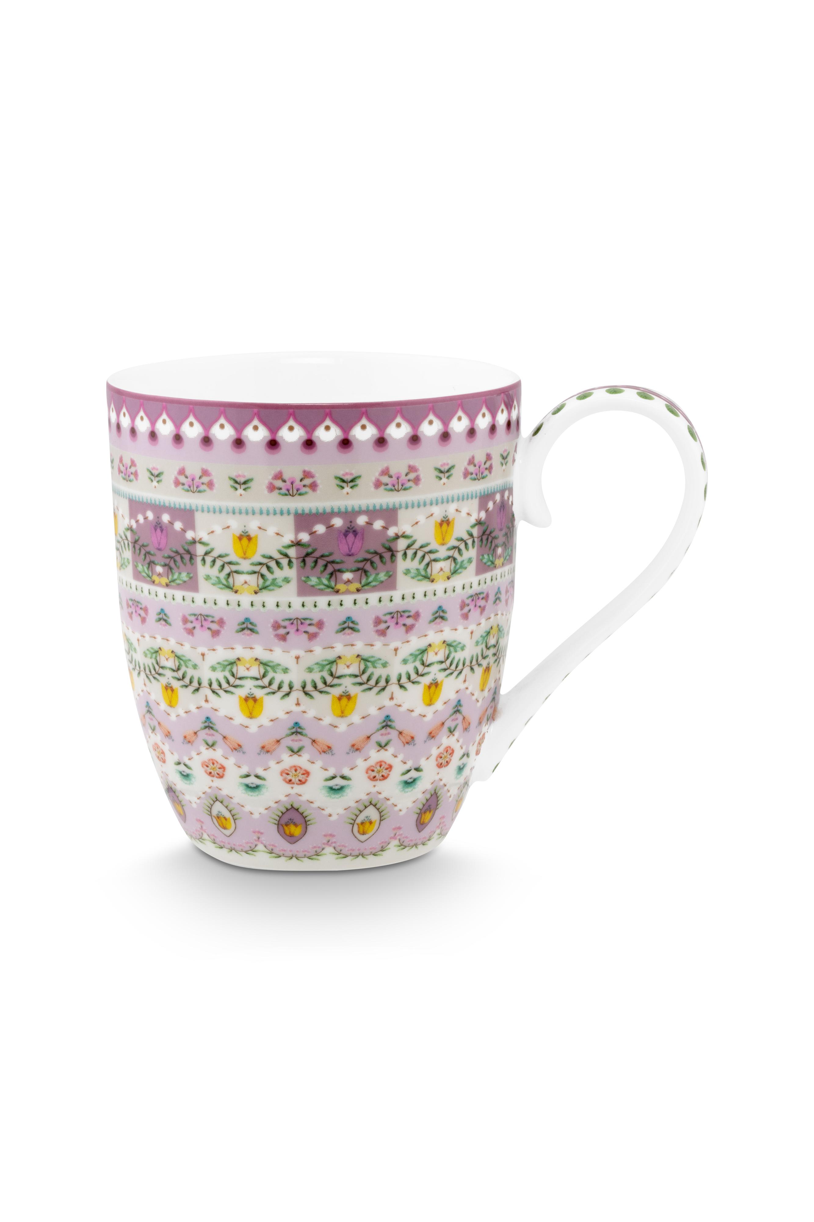 Pip Studio Lily & Lotus hrnek XL 440ml, lila