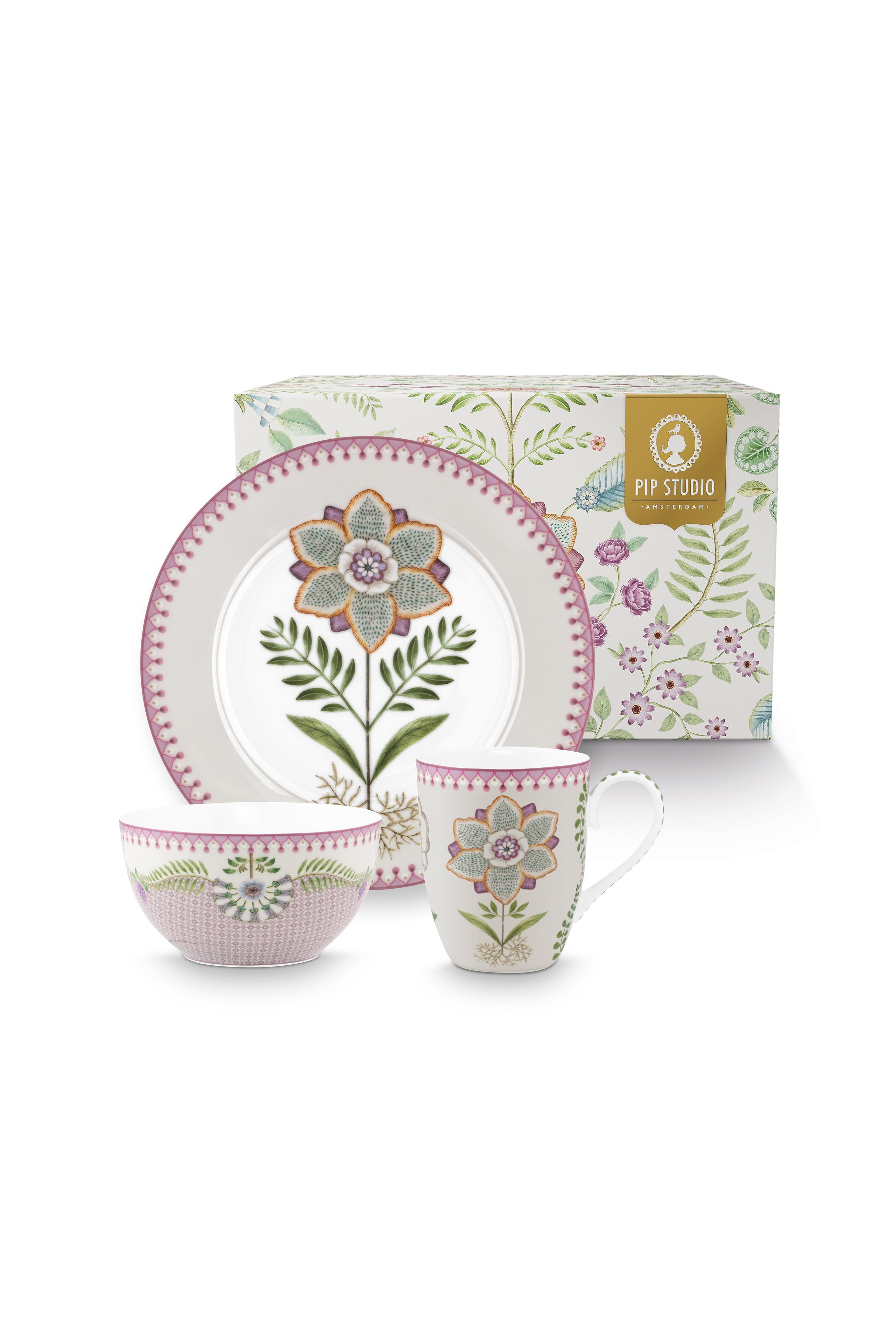 Pip Studio Lily & Lotus snídaňová sada, lila