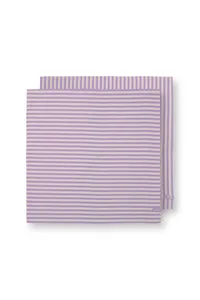 Pip Studio Stripes Lilac set 2ks látkových útěrek 65x65cm, lila