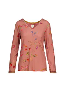 Pip Studio Trice triko s dlouhým rukávem Kawai Flower, růžové