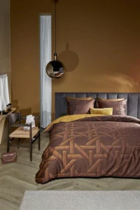 Kardol ložní povlečení pro pánskou ložnici Parsons balvněný satén zlaté, prodloužená délka