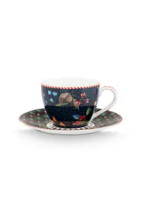 Pip Studio Berry Blues espresso šálek s podšálkem 100ml, modrý