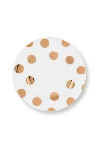 Pip Studio Dot Delight talíř Ø23cm, bílo-zlatý