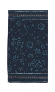 Pip Studio Jasmine Jacquard bavlněný froté ručník tmavě modrý 55x100 cm