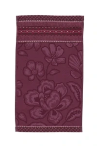 Pip Studio bavlněný froté ručník na ruce Jasmine Jacquard tmavě růžový 30x50 cm