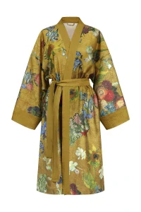 Van Gogh saténové kimono Partout des Fleurs Gold z lyocellu