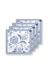 Pip Studio Royal set 4ks látkových ubrousků 40x40cm, modrý