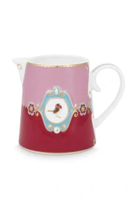 Pip Studio Love Birds Medallion mlékovka 270ml, červeno-růžová