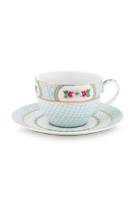 Pip Studio Blushing Birds cappuccino šálek s podšálkem 270ml, bílý