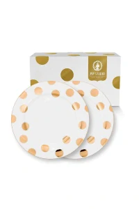 Pip Studio Dot Delight sada 2 ks talířů Ø26,5 cm, bílo-zlatý