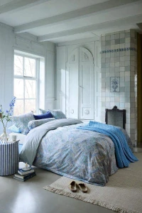 Pip Studio perkálové povlečení Moon Flower světle modré 140x200 + 70x90 cm