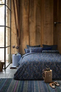 Pip Studio perkálové povlečení Tutti i Fiori tmavě modré 140x200 + 70x90 cm