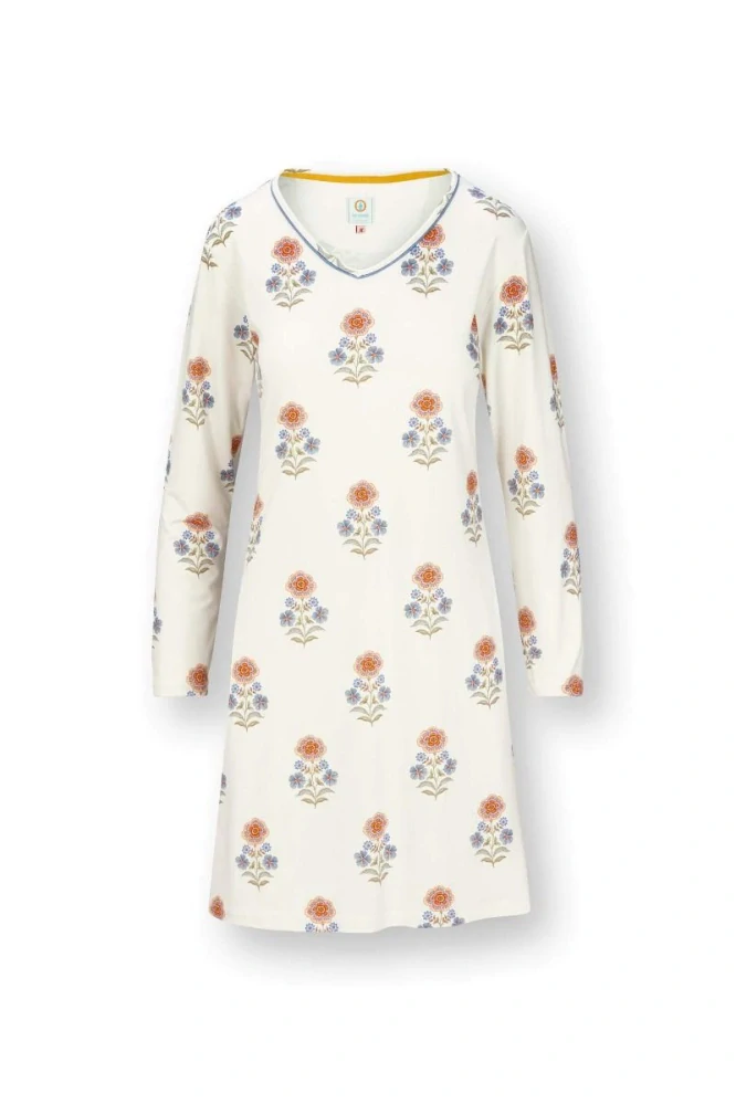 Pip Studio noční košilka Dana s dlouhým rukávem, bílá, super premium