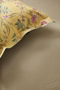 Pip Studio perkálové prostěradlo Twinkle Star 140x200 cm, žlutá-khaki