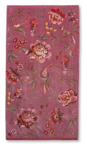 Pip Studio Secret Garden bavlněná froté plážová osuška růžová 100x180 cm