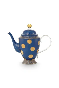 Pip Studio Dot Delight Navy-gold čajová konvice 1,25l, modrá-zlatá