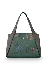 Pip Studio Filou Bodhi Flower velká kabelka přes rameno, zelená