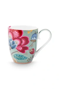 Pip Studio Blooming Tales hrnek XL 440 ml, modrý